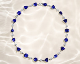 Royal Blue Sapphire Diamond Necklace