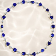 Royal Blue Sapphire Diamond Necklace